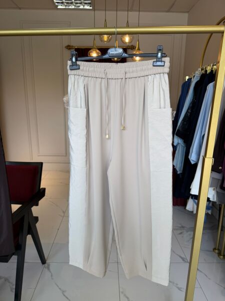 Paraşüt Detaylı Pantolon (Bej)