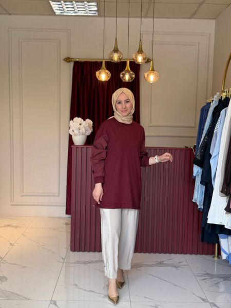 Yanları Uzun Paraşüt Detaylı Pantolon (Bej)