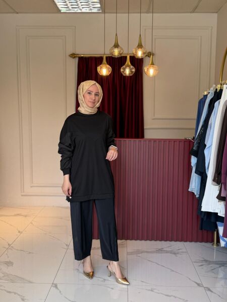 Paraşüt Detaylı Pantolon (siyah)