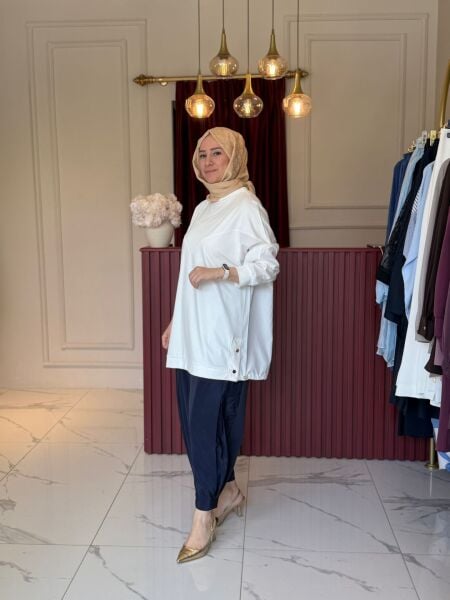 Yanları Uzun Paraşüt Detaylı Pantolon (lacivert)