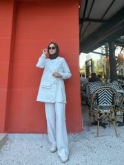 BAĞLAMA DETAYLI CEKETLİ TAKIM