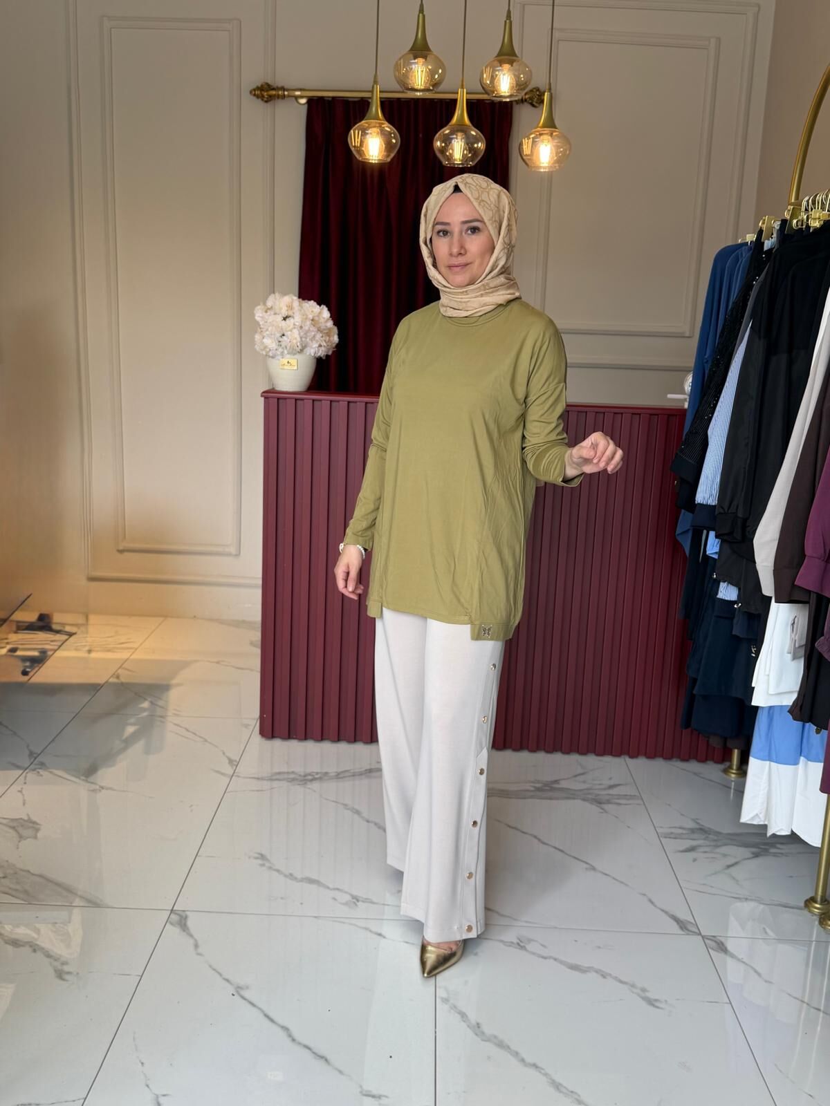 Çıtçıt Detaylı Oysho Pantolon (taş)