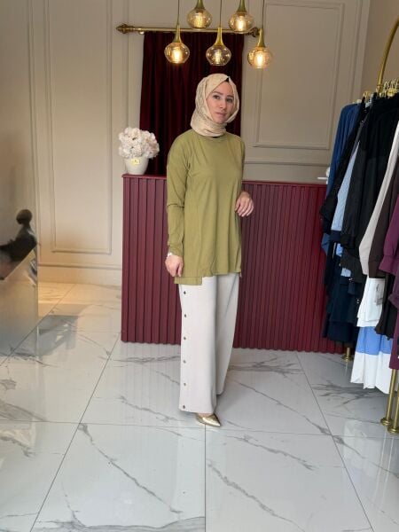Çıtçıt Detaylı Oysho Pantolon (taş)