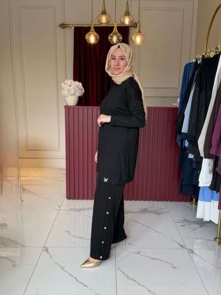 Çıtçıt Detaylı Oysho Pantolon (siyah)
