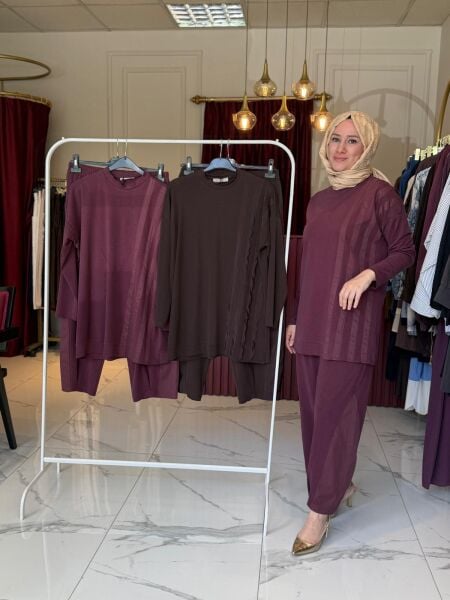 Paraşüt Şerit Geçişli İkili Takım mürdüm