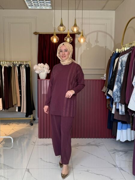 Paraşüt Şerit Geçişli İkili Takım mürdüm