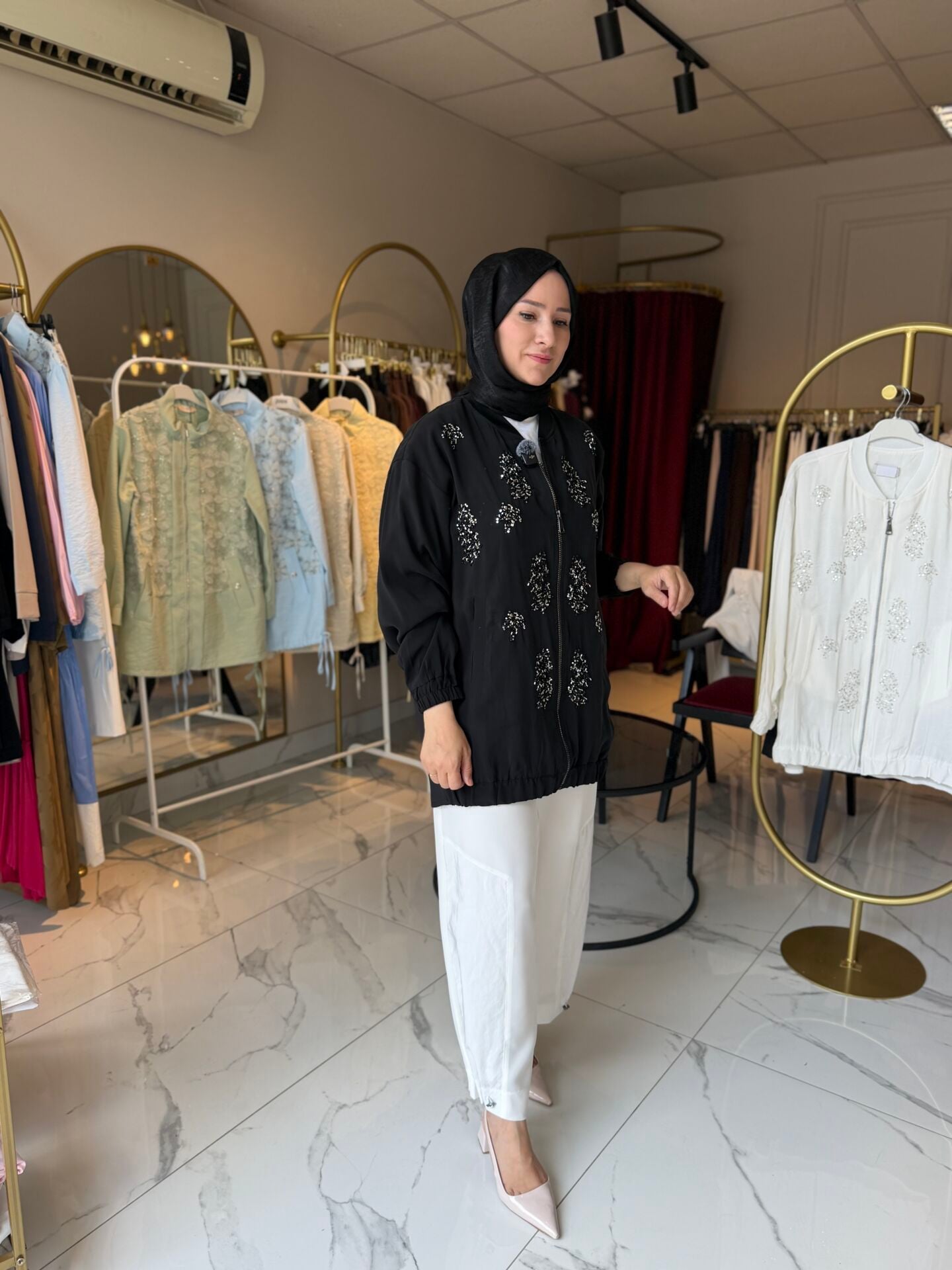 Paraşüt Detaylı Pantolon (beyaz)