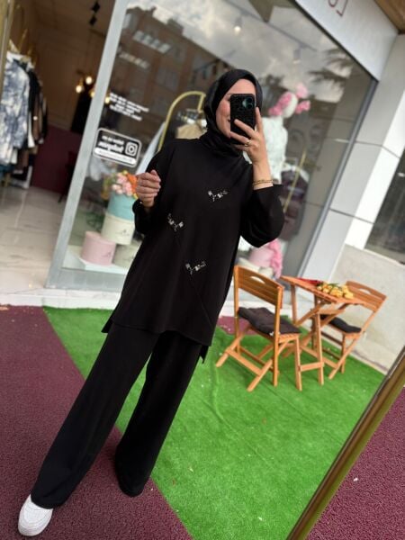 Ceremony Siyah Taş Detaylı Takım