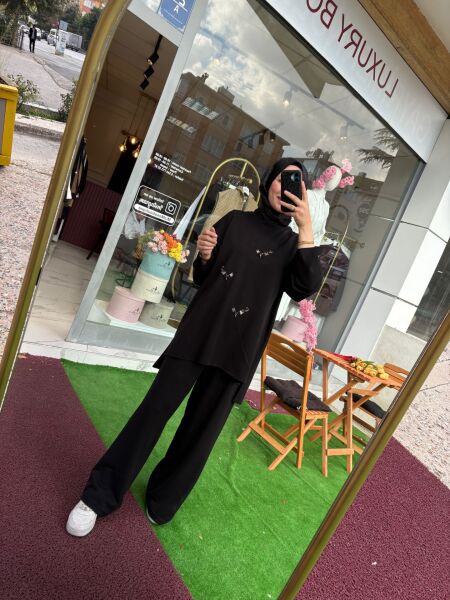 Ceremony Siyah Taş Detaylı Takım