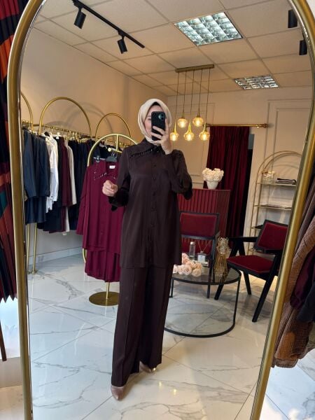 Yakası Taş Detaylı Merlin Takım