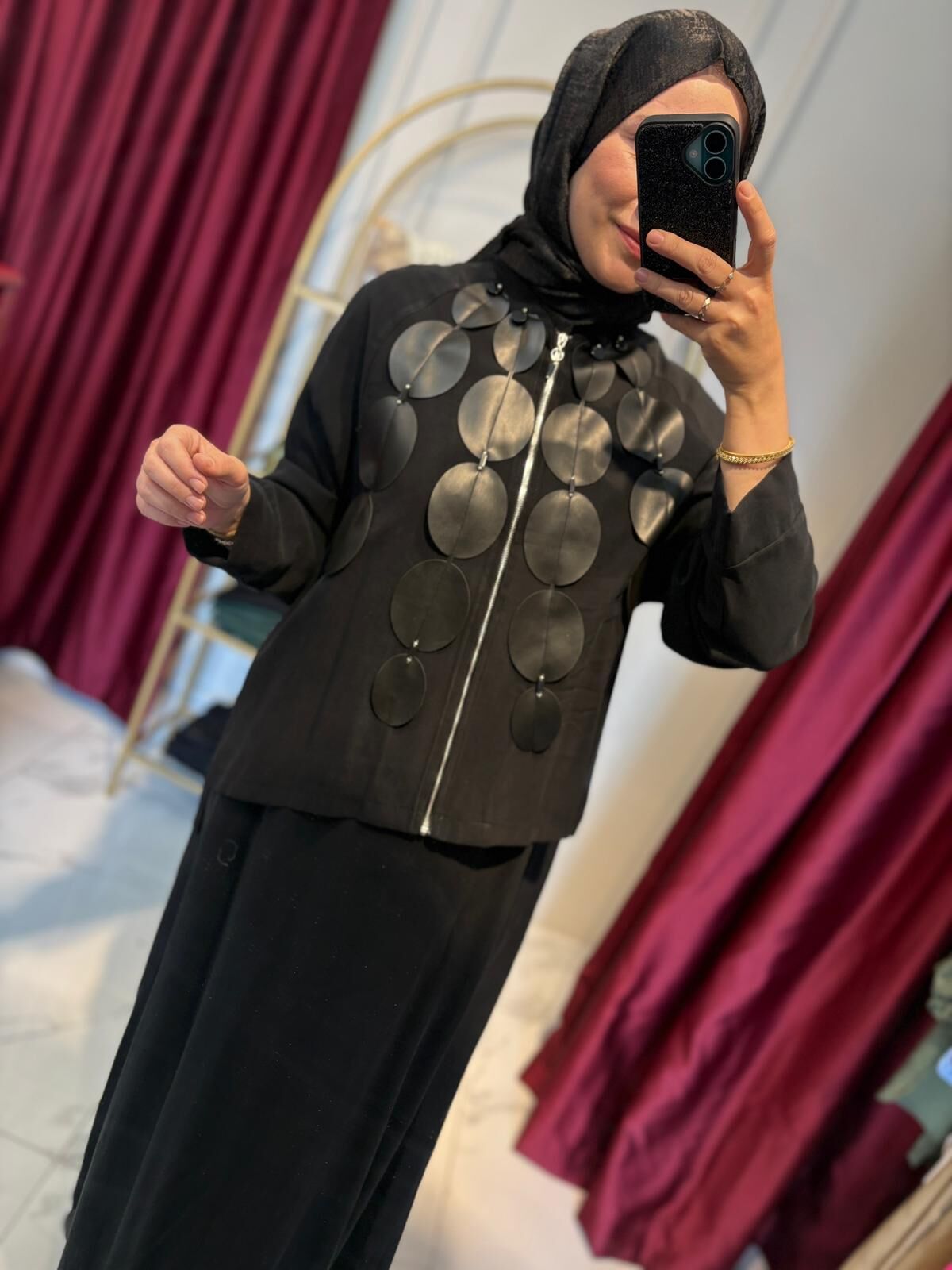 Ceremony Deri Detaylı Ceketli Elbise