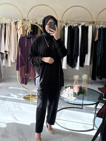 Qmash İkili Spor Takım (Siyah)