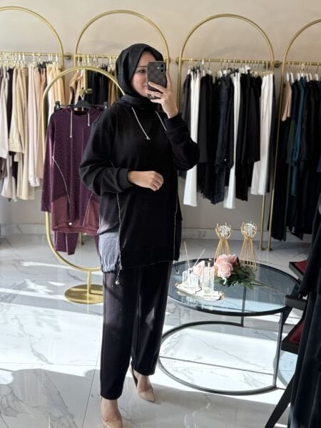 Qmash İkili Spor Takım (Siyah)