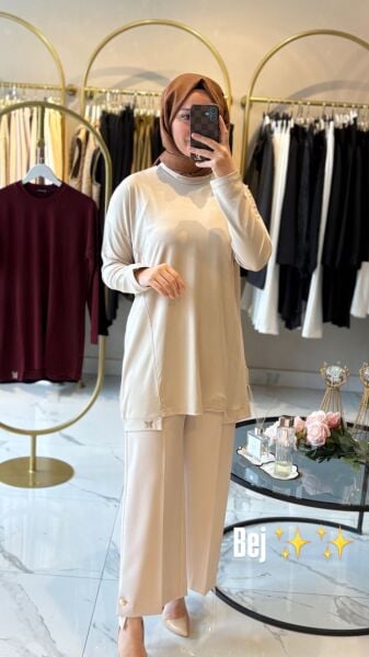 Qmash kelebek işleme detaylı içlik tunik