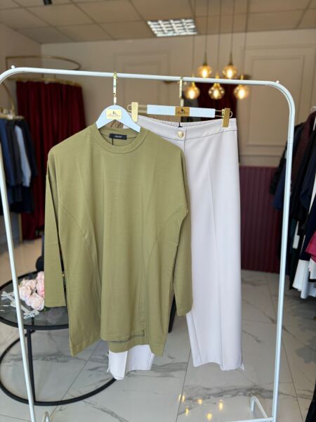 Qmash kelebek işleme detaylı içlik tunik