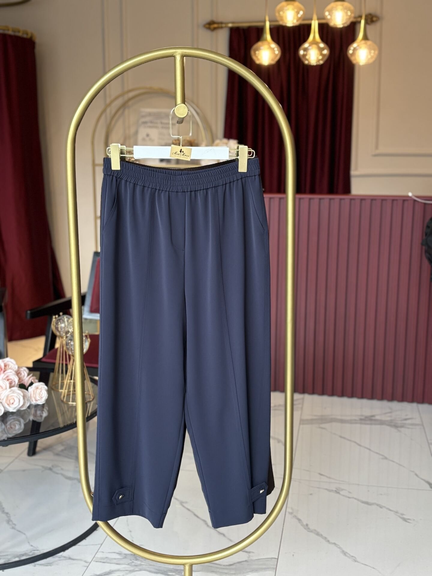 Paça Düğme Detaylı Pantolon ( lacivert)