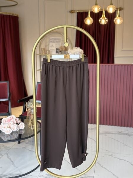 Düğme Detaylı Pantolon ( kahverengi)