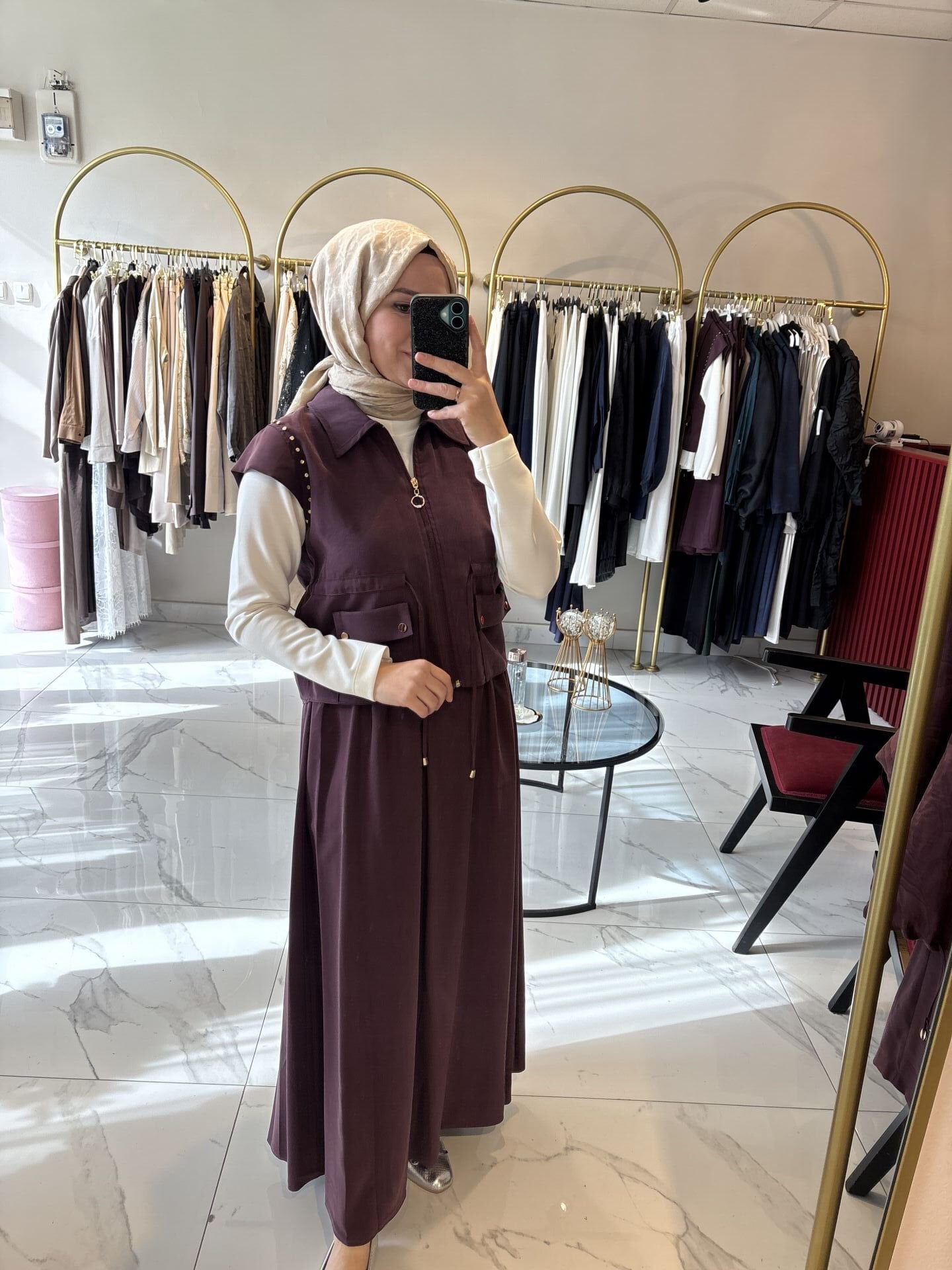 Trio etekli takım Bordo