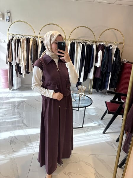 Trio etekli takım Bordo