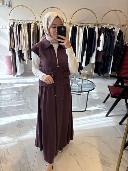 Trio etekli takım Bordo