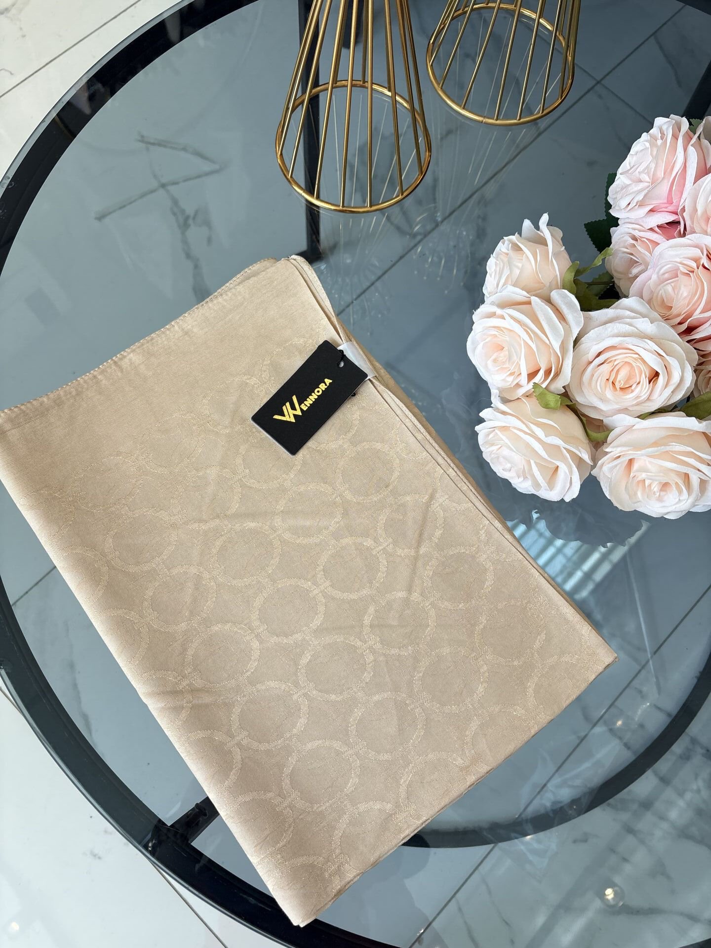 Wennora küçük zincir desen açık kahverengi