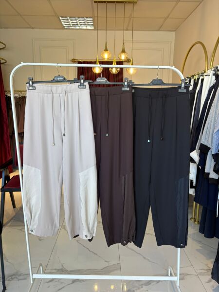 Paraşüt Detaylı Pantolon bej