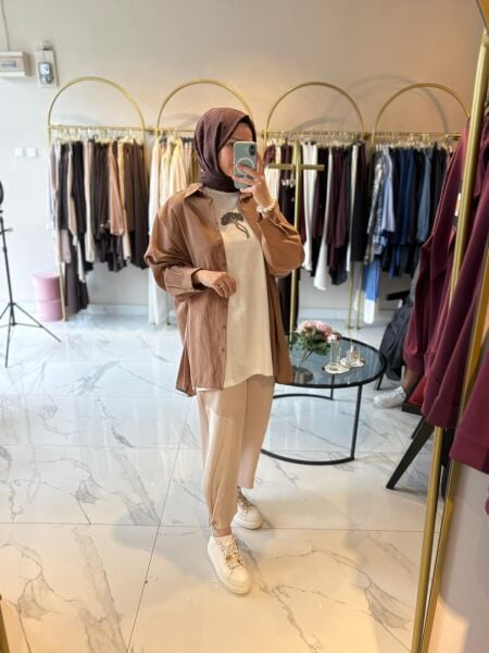 Paraşüt Detaylı Pantolon bej