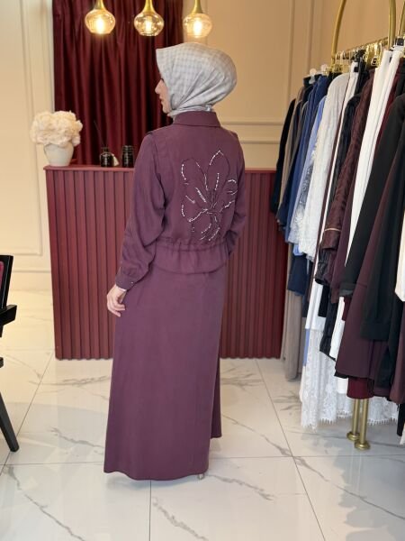 Arkası İşleme Detaylı Takım (Mürdüm)